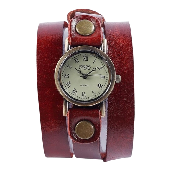 MINILUJIA Genuine Leather Braided Strap Double Wrap Aound Watch vintage - Picture 3 of 3